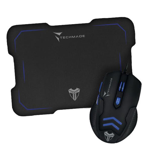 Mouse + Mouse Pad Gaming Tm-M016-Bl Blu