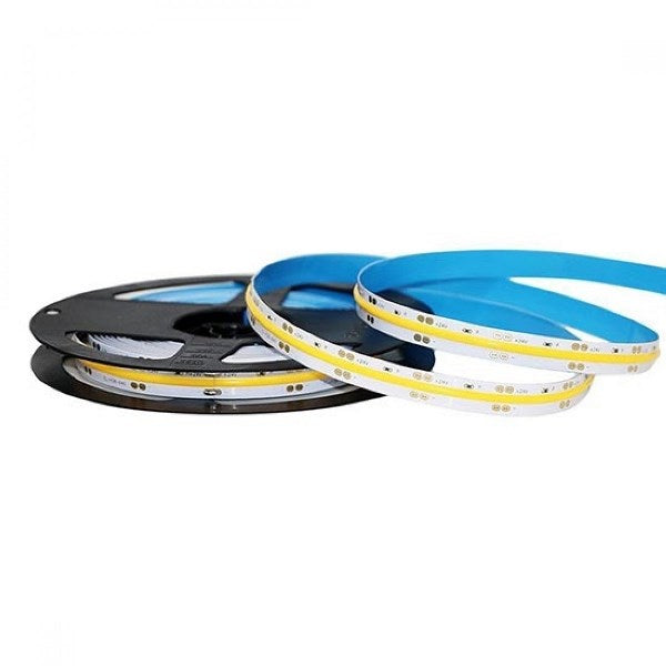 Striscia Led Vt-512 1000Lm/Mt 24V Cob Strip 5Mt 12W/Mt Bianco Caldo 3000K (2649)