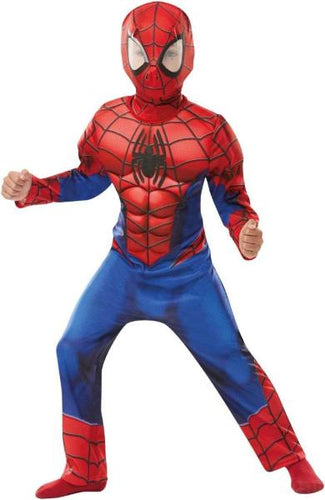 Costume Spiderman Deluxe Bambino Misura 3-4 Anni Con Muscoli