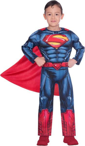 Costume Superman In Scatola Taglia 6-8 Anni Con Muscoli