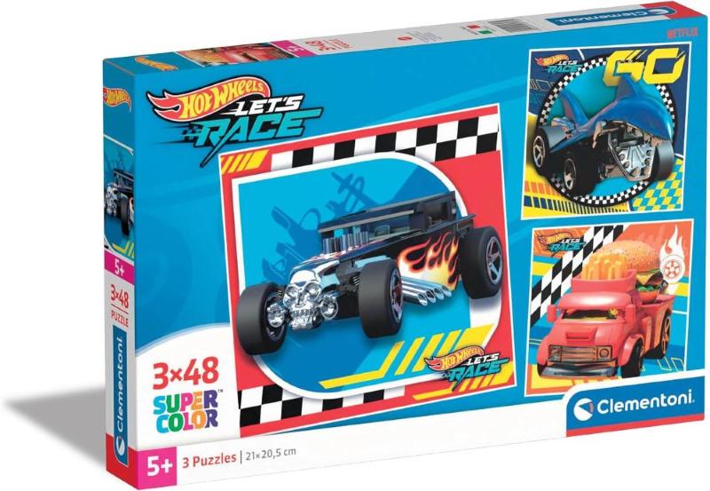Puzzle 3X48 Pz Quadrato Hotwheels