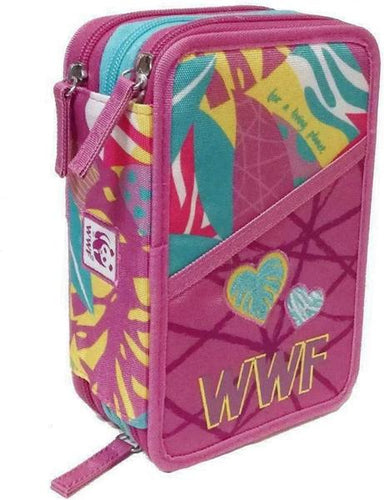 Astuccio 3 Zip Wwf Rosa