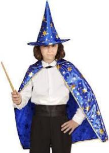 Costume Bambino Mantello Cappello Mago/Prestigiatore
