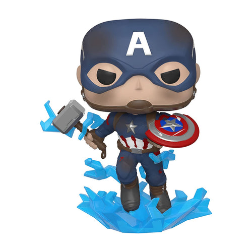 Funko Pop Capt A With Brokenshield  E  Mjolnir (45137)  Avengers  Marvel
