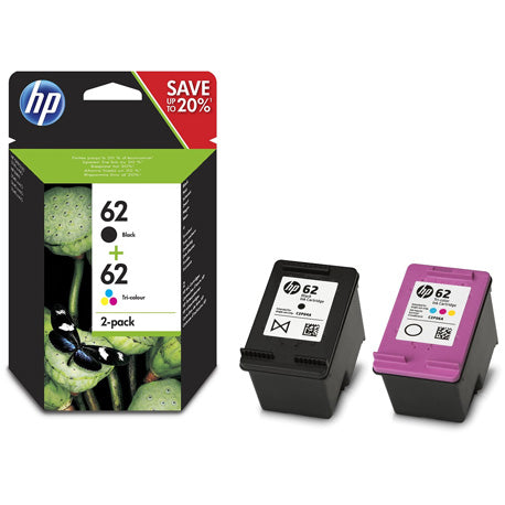 Hp 62 2Pack (N9J71Ae)  Black + Tricolor  Cartuccia Originale