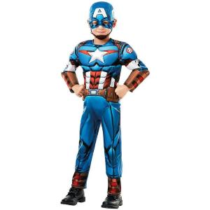 Costume Bambino Capitan America C/Muscoli 5/6 Cm 110/116