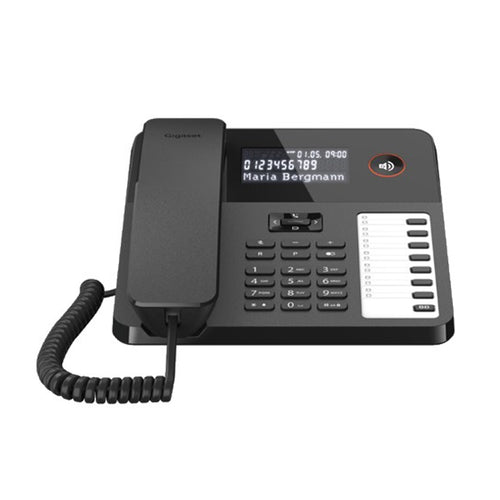 Gigaset Desk 600 (Nero) - Telefono Corded - Compatibile Centralini Telefonici E Apparecchi Acustici
