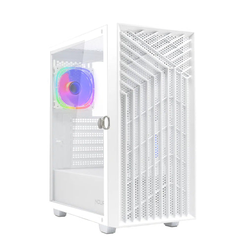 Noua Diamond C112  Case Mid Tower  Bianco  Pannello Vetro Temperato  Ventola Argb Preinstallata