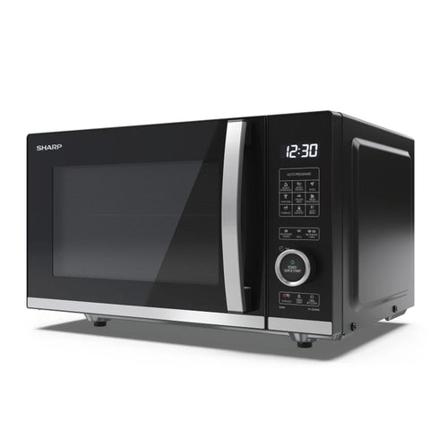 Sharp Yc-Qg204Ae-B - Forno A Microonde 20L - Flatbed - 800W - Controllo Digitale - 11 Livelli Di Potenza - Black/Silver