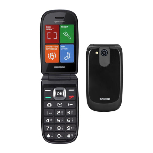 Brondi Raptor (Nero) - Telefono Cellulare Clamshell
