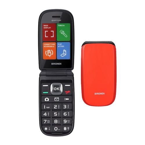 Brondi Raptor (Orange Metal) - Telefono Cellulare Clamshell