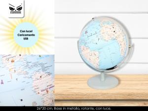Mappamondo C/Luce Presa Usb Cm.20