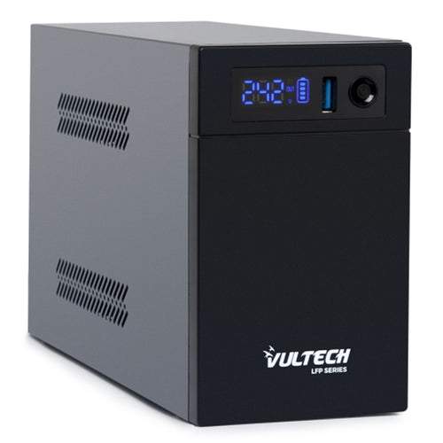 Vultech Ups1000Va-Lfp - Gruppo Di Continuit√Ä Line Interactive Con Schermo Led E Batteria Litio Ferro Fosfato - 2 Prese - 1 Usb