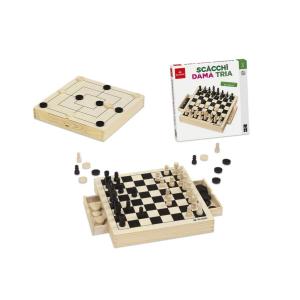 Scacchi/Dama Legno 30X30 C/Cassetto