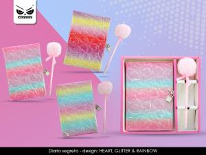 Diario Segreto Cuore Glitter 3 Col