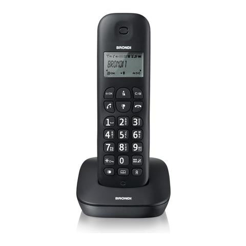 Brondi Gala (Nero)  Telefono Cordless  Eco Dect  Dect Gap  Sveglia