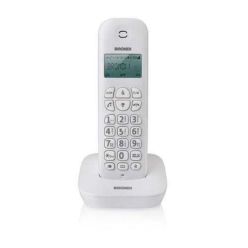 Brondi Gala (Bianco)  Telefono Cordless  Eco Dect  Dect Gap  Sveglia
