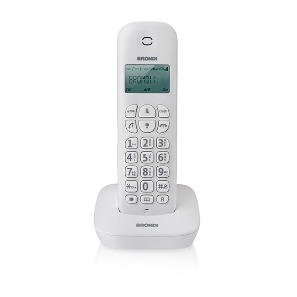 Brondi Gala (Bianco)  Telefono Cordless  Eco Dect  Dect Gap  Sveglia