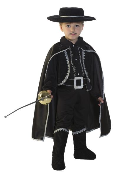 COSTUME VENDICATORE BABY 1/2 ANNI ZORRO CAVALIERE MASCHERATO