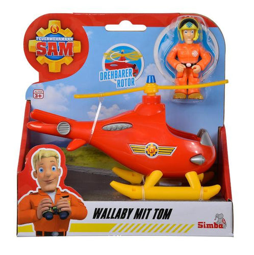Sam Il Pompiere Elicottero Wallaby Con Personaggio Tom