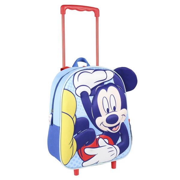 ZAINO ASILO TROLLEY CON CARRELLO 3D MICKEY MOUSE TOPOLINO