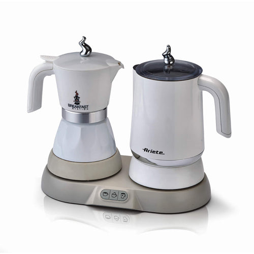 Ariete Breakfast Station (1344)-Sistema Elettrico 3 In 1 Moka + Cappuccinatore + Bollitore-500W