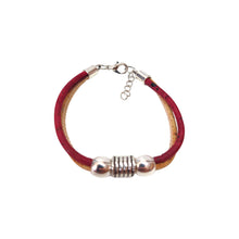 Carica l&#39;immagine nel visualizzatore di Gallery, Bracciale Unisex intrecciato in sughero Sardo Rosso
