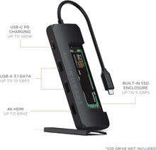 Carica l&#39;immagine nel visualizzatore di Gallery, Hub Usb-C Hybrid Multiport Adapter Con Ssd - Black
