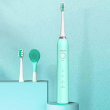 Carica l&#39;immagine nel visualizzatore di Gallery, JIMMY T6 Spazzolino elettrico sonico IPX7, con 4 modalità di uso, testina di ricambio e funzione skincare con testina specifica per viso
