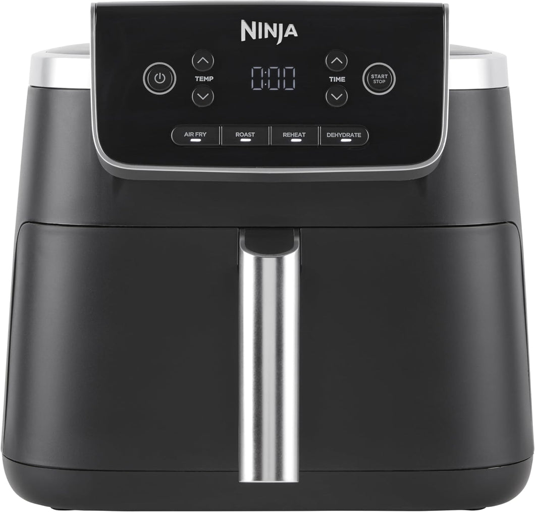 Ninja PRO 4.7L Friggitrice ad Aria 4 in 1, Cassetto Singolo, Frittura ad Aria, Cottura Arrosto, Riscaldamento, Essiccazione, Componenti Antiaderenti Lavabili in Lavastoviglie, Nero